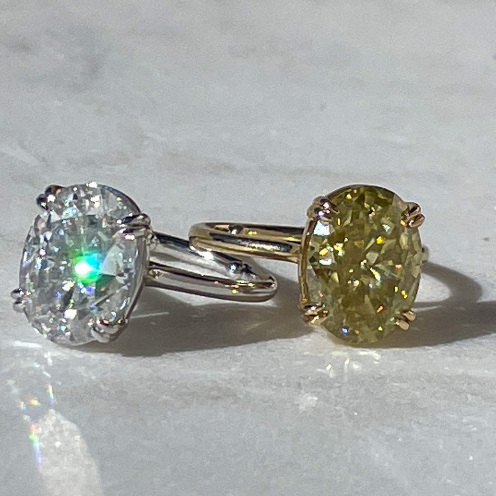 14k White Gold 5ct Crushed Ice Oval - Picture 10 of 16